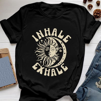 Olivenorma "INHALE EXHALE" Sun & Moon Spititual Tee T-Shirt - Black - 2XL - image 8