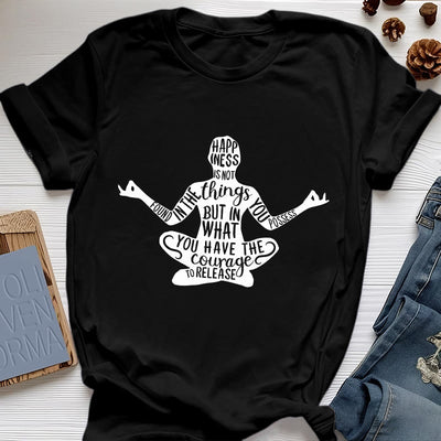 Olivenorma Meditation Tee Cotton Spiritual Yoga T-Shirt - Black - 2XL - image 8