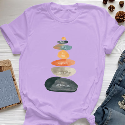 Olivenorma "Stay Grounded" Lightweight Cotton Spiritual T-Shirt - Purple - 2XL - image 16