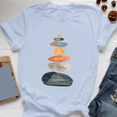 Olivenorma "Stay Grounded" Lightweight Cotton Spiritual T-Shirt - Blue - 2XL - image 12
