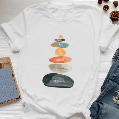 Olivenorma "Stay Grounded" Lightweight Cotton Spiritual T-Shirt - White - 2XL - image 1