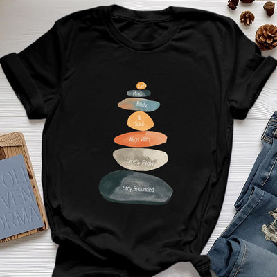 Olivenorma "Stay Grounded" Lightweight Cotton Spiritual T-Shirt - Black - 2XL - image 6