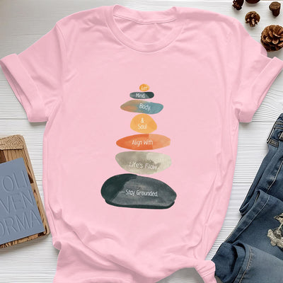 Olivenorma "Stay Grounded" Lightweight Cotton Spiritual T-Shirt - Pink - 2XL - image 14