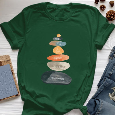 Olivenorma "Stay Grounded" Lightweight Cotton Spiritual T-Shirt - Dark Green - 2XL - image 20