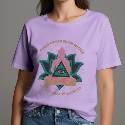 Olivenorma "PEACE COME FROM WITHIN" Buddha Lotus Spiritual T-Shirt - image 17