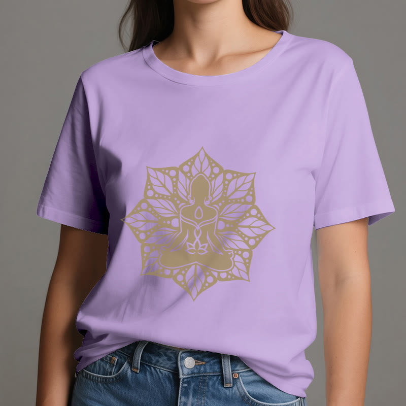 Olivenorma Medala Floral Meditation Yoga Tee T-Shirt - image 17