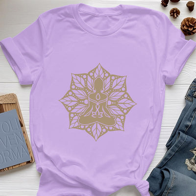 Olivenorma Medala Floral Meditation Yoga Tee T-Shirt - Purple - 2XL - image 16
