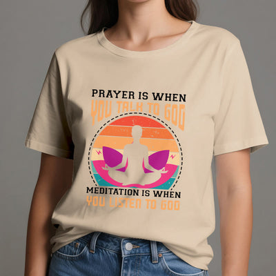 Olivenorma "MEDITATION IS WHEN YOU LISTEN TO GOD" Spiritual Yoga T-Shirt - image 11