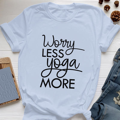 Olivenorma "WORRY LESS, YOGA MORE" YOGA Lover Tee Meditation T-Shirt - Blue - 2XL - image 12