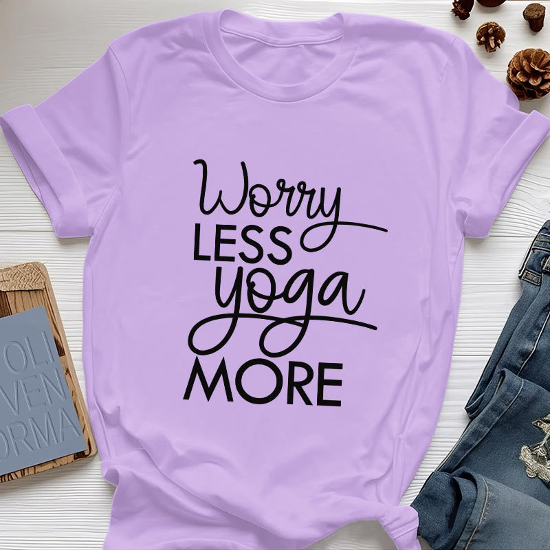Olivenorma "WORRY LESS, YOGA MORE" YOGA Lover Tee Meditation T-Shirt - Purple - 2XL - image 16