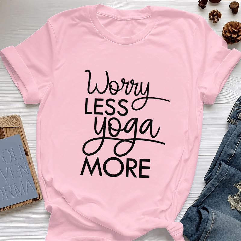 Olivenorma "WORRY LESS, YOGA MORE" YOGA Lover Tee Meditation T-Shirt - Pink - 2XL - image 14