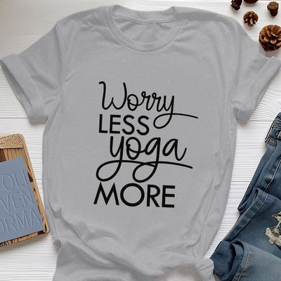Olivenorma "WORRY LESS, YOGA MORE" YOGA Lover Tee Meditation T-Shirt - Gray - 2XL - image 1