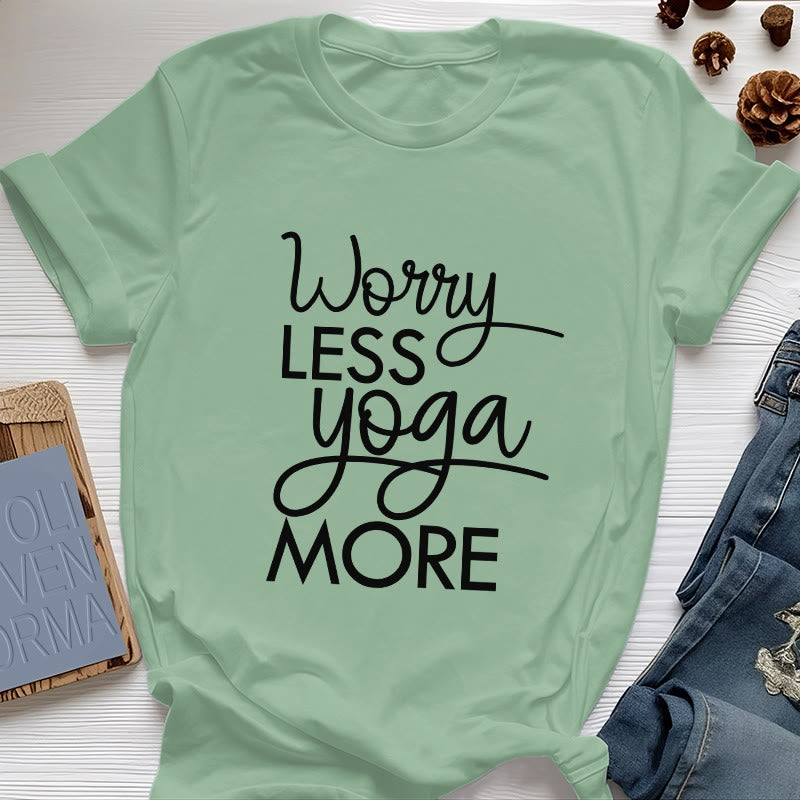 Olivenorma "WORRY LESS, YOGA MORE" YOGA Lover Tee Meditation T-Shirt - Light Green - 2XL - image 18