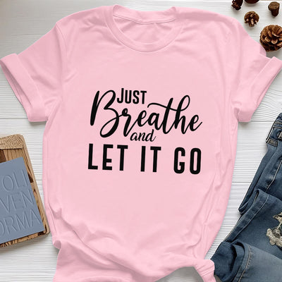 Olivenorma "JUST BREATHE AND LET IT GO" Spiritual Tee T-Shirt - Pink - 2XL - image 14