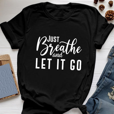 Olivenorma "JUST BREATHE AND LET IT GO" Spiritual Tee T-Shirt - Black - 2XL - image 8