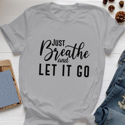 Olivenorma "JUST BREATHE AND LET IT GO" Spiritual Tee T-Shirt - Gray - 2XL - image 10