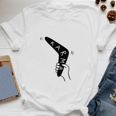 Olivenorma "KARMA" Funny Yoga Work Out Fitness T-Shirt - White - 2XL - image 1