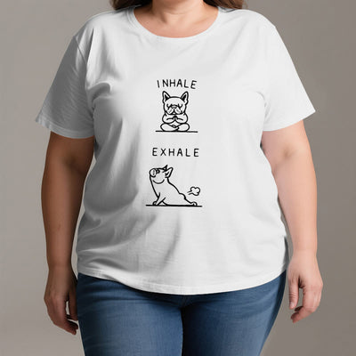 Olivenorma Bulldog "INHALE & EXHALE" Funny Spiritual T-Shirt - image 3