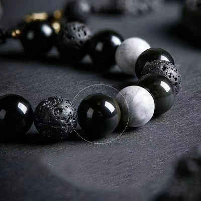Olivenorma "Dreamlike Night" Lava Stone Adjustable Braided Bracelet - image 4