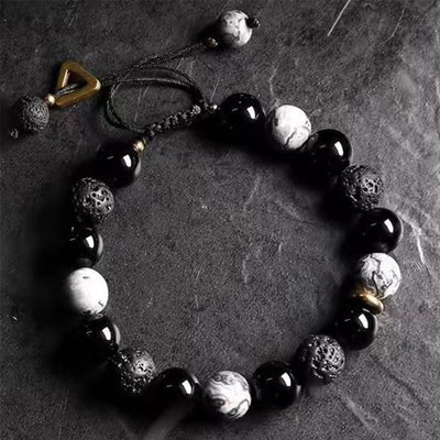 Olivenorma "Dreamlike Night" Lava Stone Adjustable Braided Bracelet - image 3