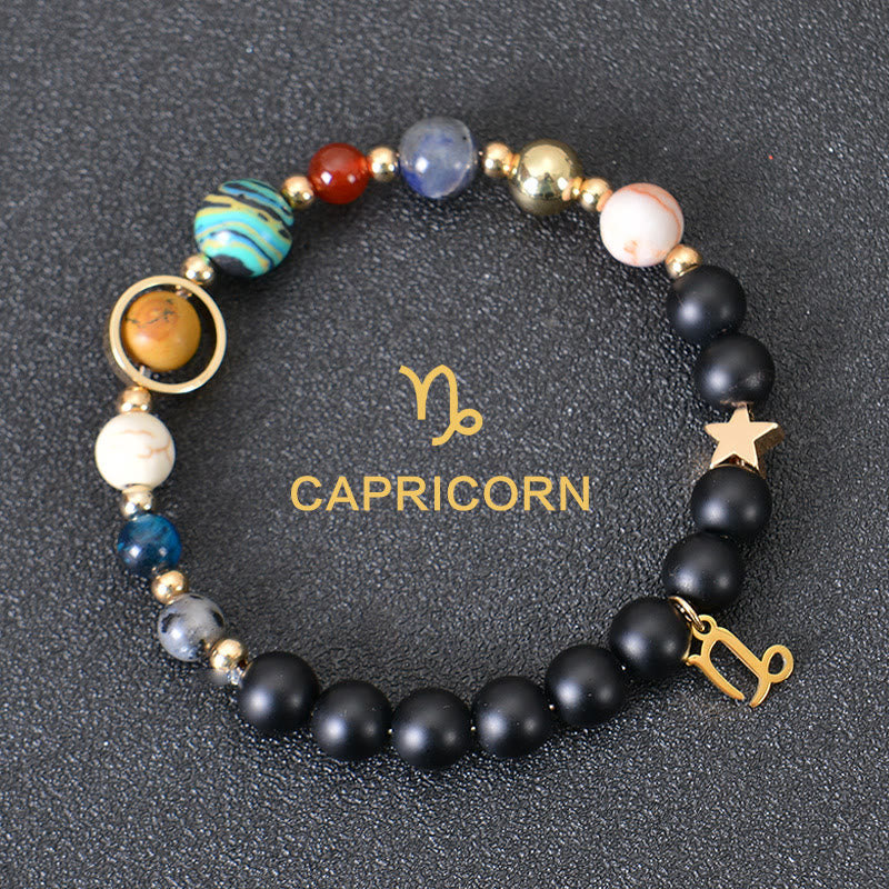 Olivenorma Twelve Constellations Eight Planets Gemstone Bracelet - Black Onyx - Capricorn - image 13