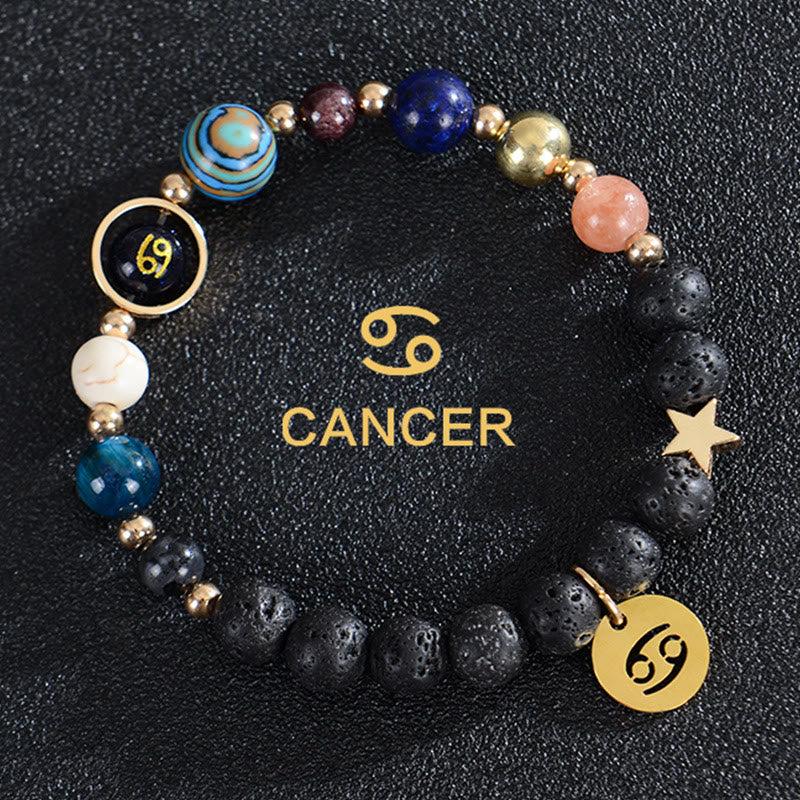 Olivenorma Twelve Constellations Eight Planets Gemstone Bracelet - Lava Stone - Cancer - image 19