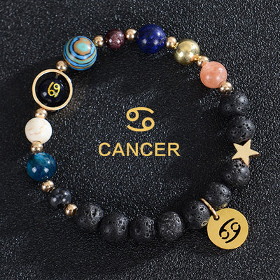 Olivenorma Twelve Constellations Eight Planets Gemstone Bracelet - Lava Stone - Cancer - image 19