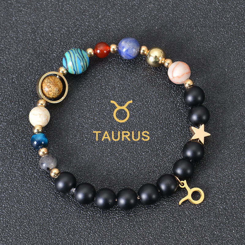 Olivenorma Twelve Constellations Eight Planets Gemstone Bracelet - Black Onyx - Taurus - image 5