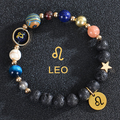 Olivenorma Twelve Constellations Eight Planets Gemstone Bracelet - Lava Stone - Leo - image 20