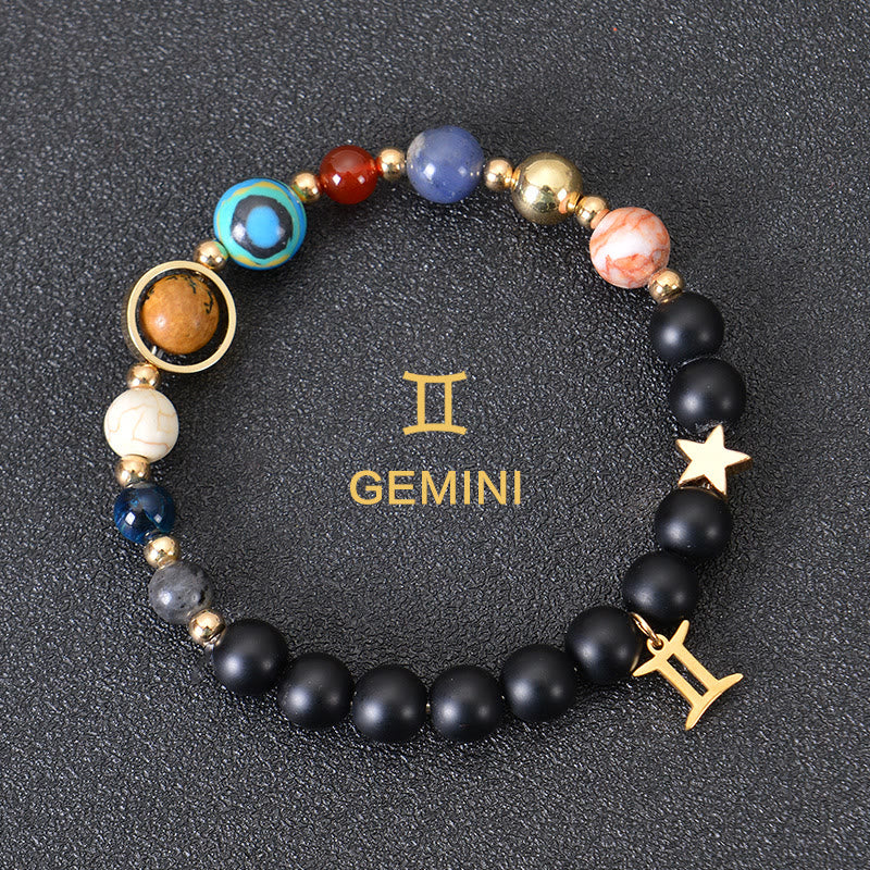 Olivenorma Twelve Constellations Eight Planets Gemstone Bracelet - Black Onyx - Gemini - image 6