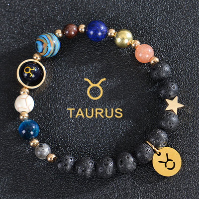 Olivenorma Twelve Constellations Eight Planets Gemstone Bracelet - Lava Stone - Taurus - image 17