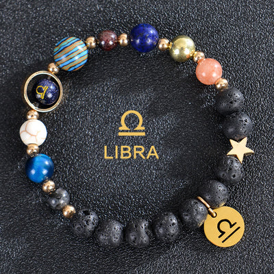 Olivenorma Twelve Constellations Eight Planets Gemstone Bracelet - Lava Stone - Libra - image 22