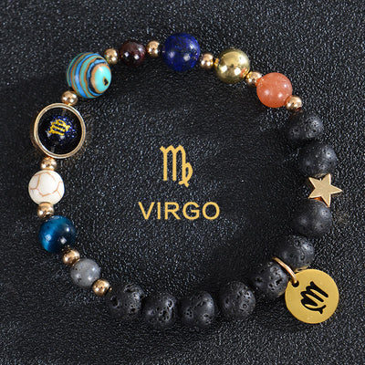 Olivenorma Twelve Constellations Eight Planets Gemstone Bracelet - Lava Stone - Virgo - image 21