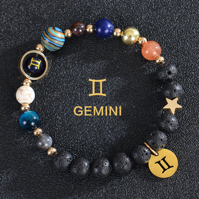 Olivenorma Twelve Constellations Eight Planets Gemstone Bracelet - Lava Stone - Gemini - image 18