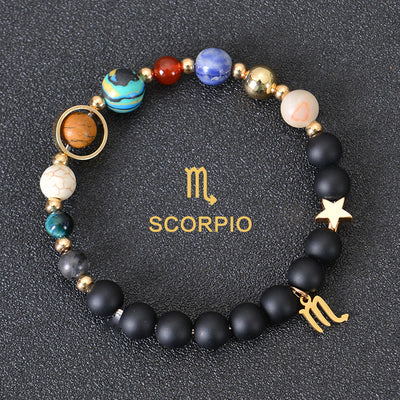 Olivenorma Twelve Constellations Eight Planets Gemstone Bracelet - Black Onyx - Scorpio - image 11