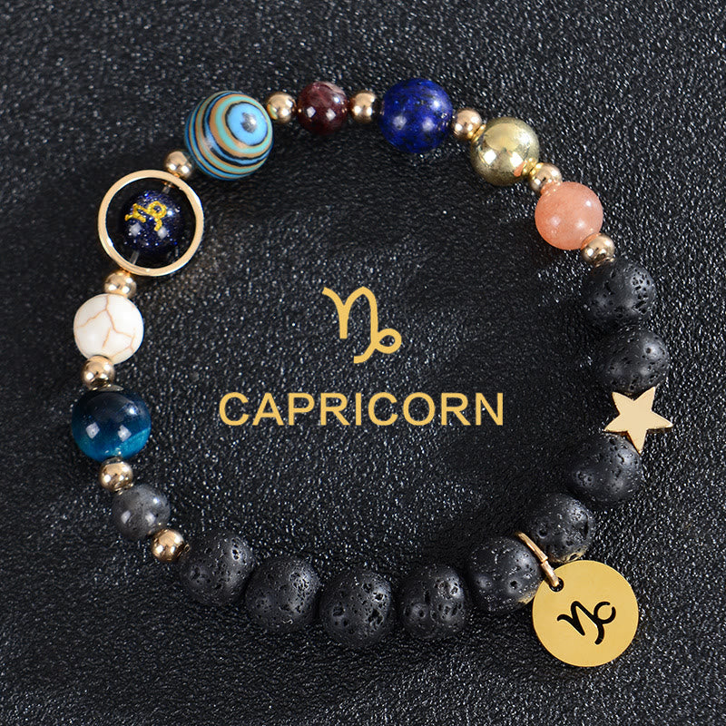 Olivenorma Twelve Constellations Eight Planets Gemstone Bracelet - Lava Stone - Capricorn - image 25