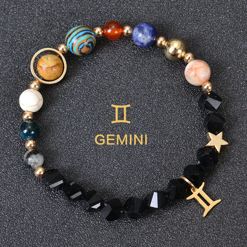 Olivenorma Twelve Constellations Eight Planets Gemstone Bracelet - Facted Obsidian - Gemini - image 30