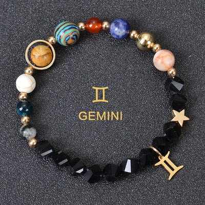 Olivenorma Twelve Constellations Eight Planets Gemstone Bracelet - Facted Obsidian - Gemini - image 30