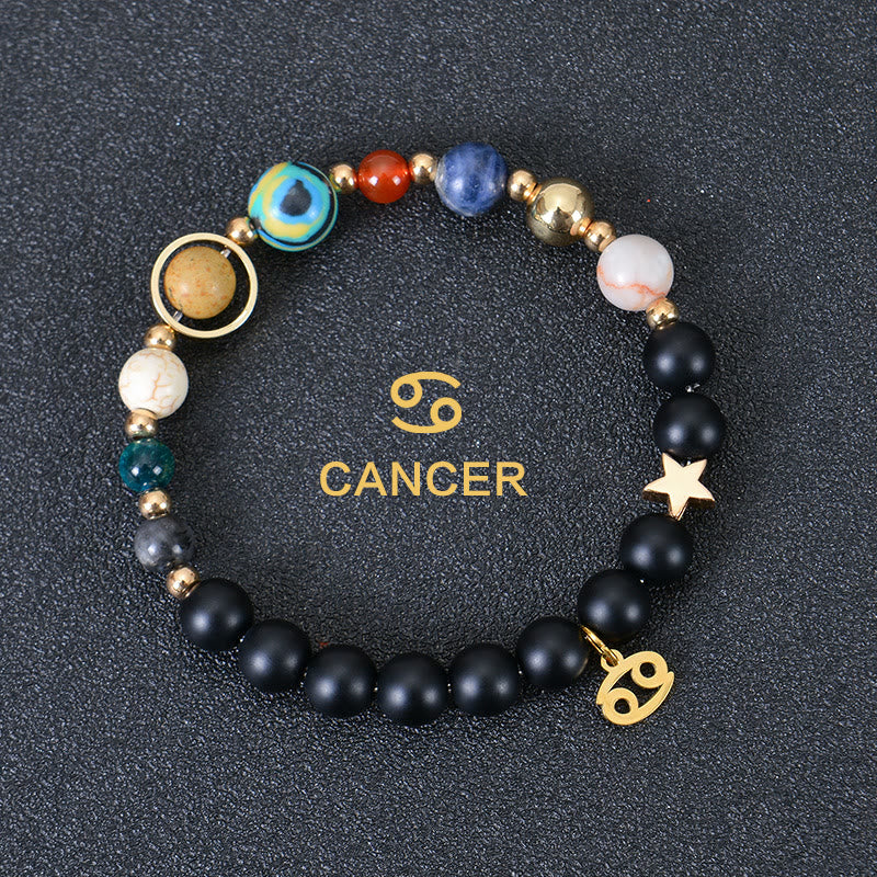 Olivenorma Twelve Constellations Eight Planets Gemstone Bracelet - Black Onyx - Cancer - image 7