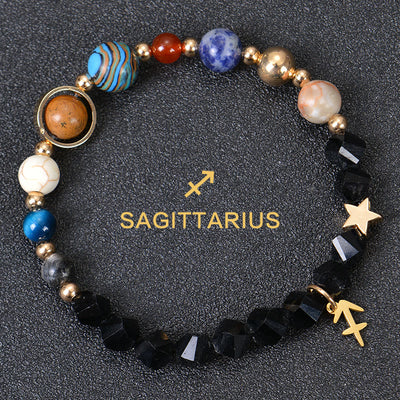 Olivenorma Twelve Constellations Eight Planets Gemstone Bracelet - Facted Obsidian - Sagittarius - image 36