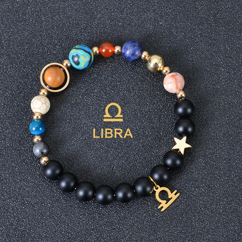 Olivenorma Twelve Constellations Eight Planets Gemstone Bracelet - Black Onyx - Libra - image 10