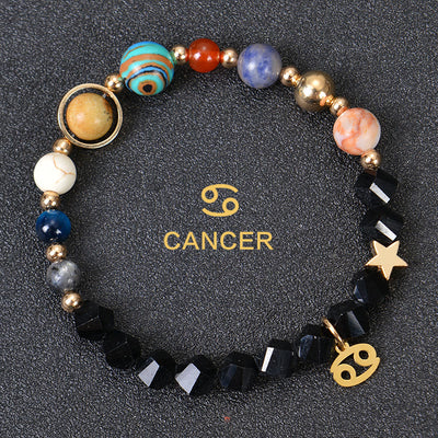 Olivenorma Twelve Constellations Eight Planets Gemstone Bracelet - Facted Obsidian - Cancer - image 31