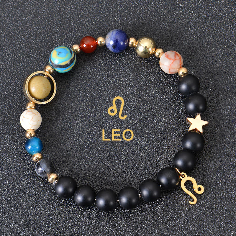 Olivenorma Twelve Constellations Eight Planets Gemstone Bracelet - Black Onyx - Leo - image 8