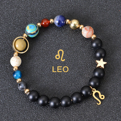 Olivenorma Twelve Constellations Eight Planets Gemstone Bracelet - Black Onyx - Leo - image 8