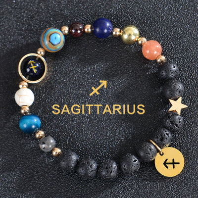Olivenorma Twelve Constellations Eight Planets Gemstone Bracelet - Lava Stone - Sagittarius - image 24