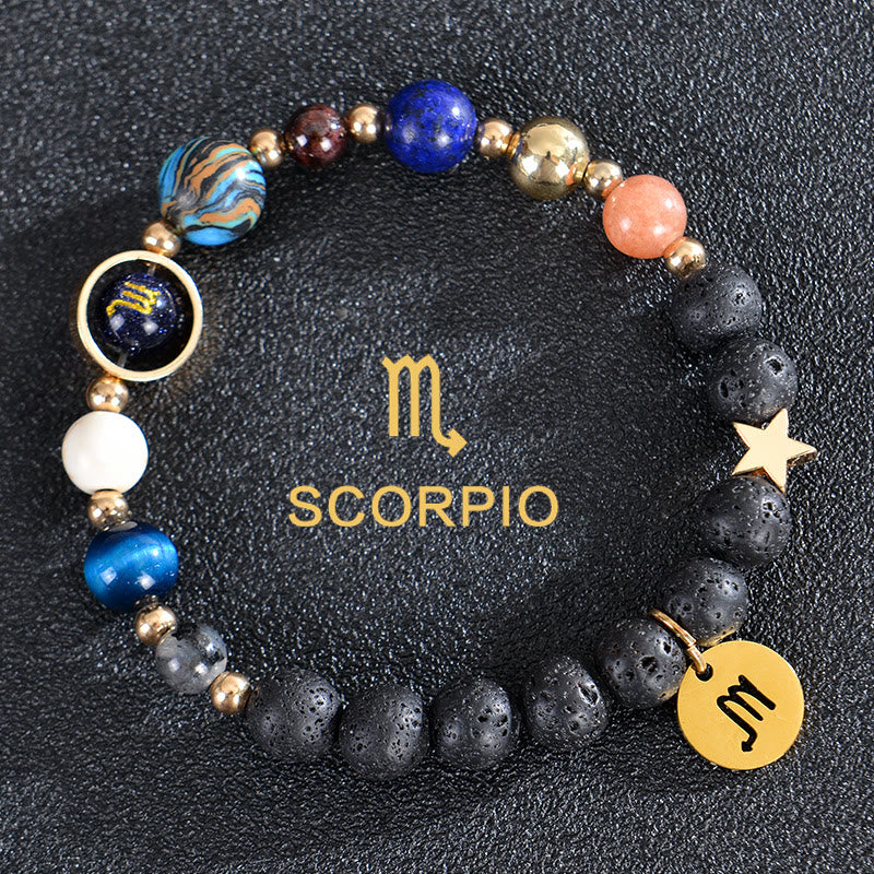Olivenorma Twelve Constellations Eight Planets Gemstone Bracelet - Lava Stone - Scorpio - image 23