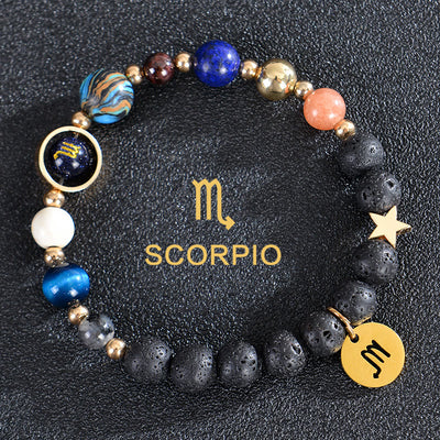 Olivenorma Twelve Constellations Eight Planets Gemstone Bracelet - Lava Stone - Scorpio - image 23