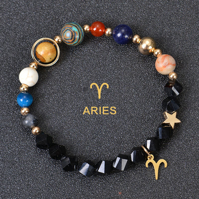 Olivenorma Twelve Constellations Eight Planets Gemstone Bracelet - Facted Obsidian - Aries - image 28