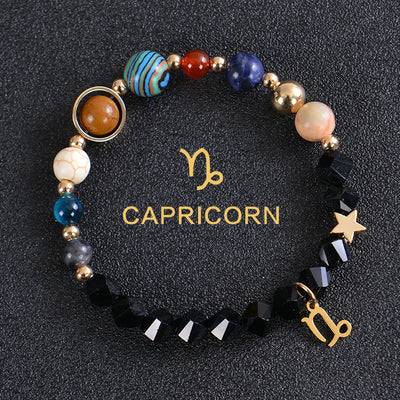 Olivenorma Twelve Constellations Eight Planets Gemstone Bracelet - Facted Obsidian - Capricorn - image 37