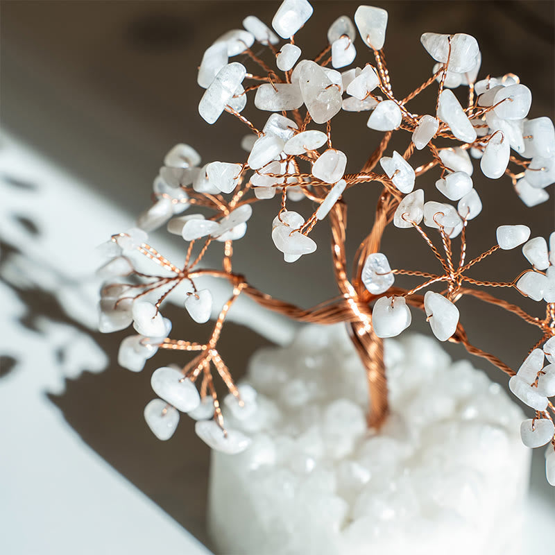 Olivenorma Natural White Chalcedony Reiki Crystal Bonsai Feng Shui Tree - image 4